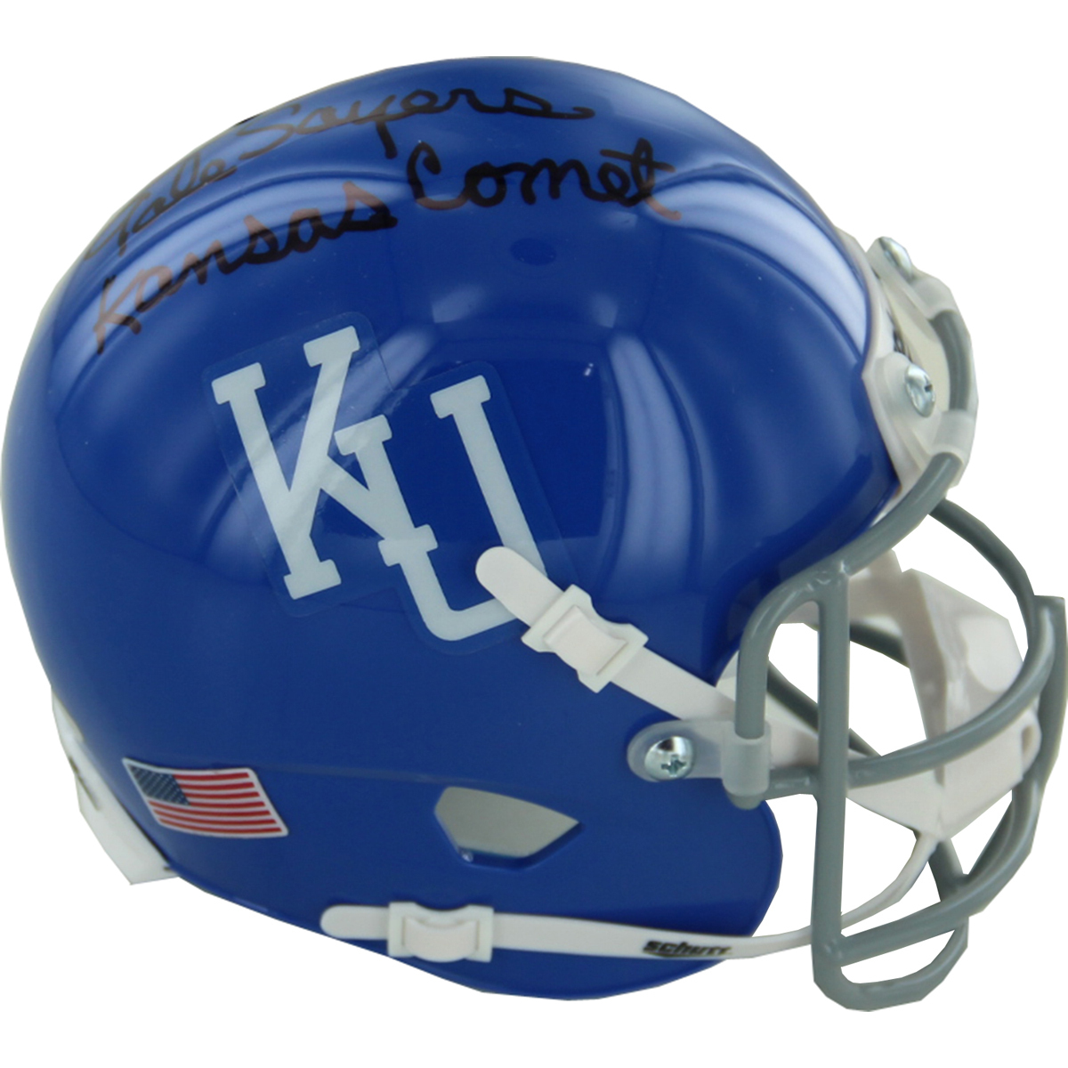 Steiner Sports sells this autographed and inscribed Gayle Sayers University of Kansas helmet here. Photo courtesy of Steiner Sports.