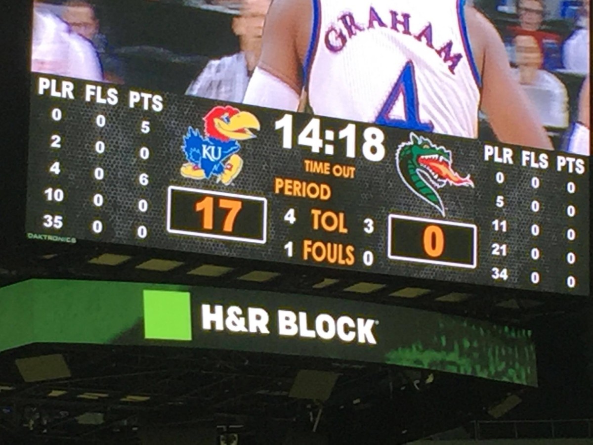 The Kansas Jayhawks took an early lead against the UAB Blazers on Nov. 21 in the CBE Classic. Photo by Ryan Landreth.