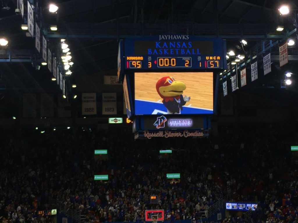Lagerald Vick and Udoka Azubuike got starts in KU's dominating victory over UNC Asheville on Nov. 25. Photo by Ryan Landreth.