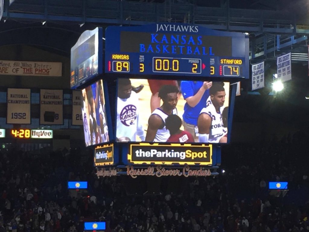 Kansas handled Stanford at home, winning 89-74 on December 3, 2016. Photo by Ryan Landreth.