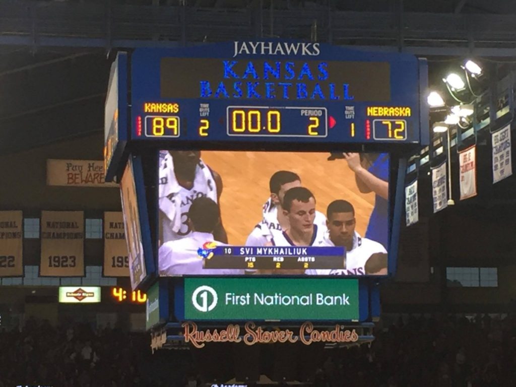 On Dec. 10, 2016, the Kansas Jayhawks defeated the Nebraska Cornhuskers 89-72. Photo by Ryan Landreth.