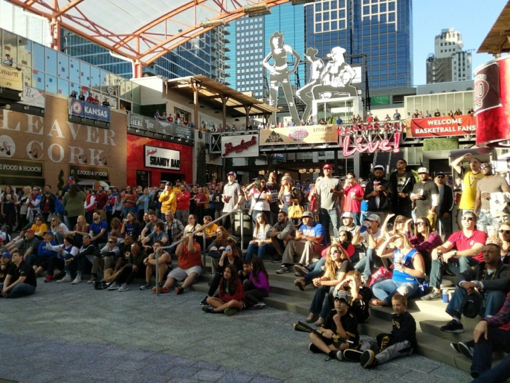 Fans take in the Showdown for Relief in Kansas City's Power & Light district. Photo by Joshua