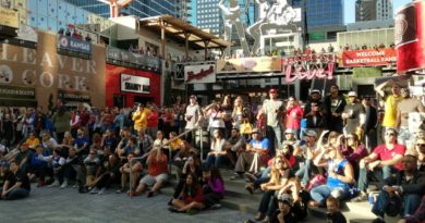 Fans take in the Showdown for Relief in Kansas City's Power & Light district. Photo by Joshua