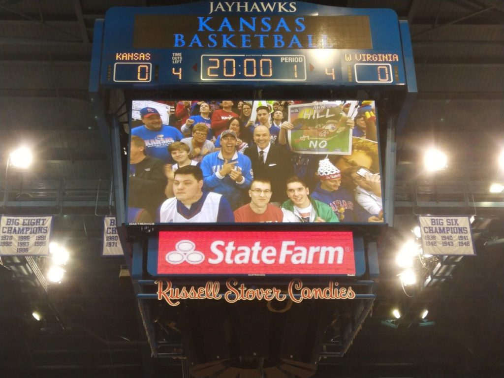 Rob Riggle in the stands during College Gameday on February 16, 2018. Photo by Joshua Brisco.